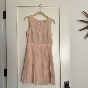 Madewell silk blush pink tank dress pleated 2